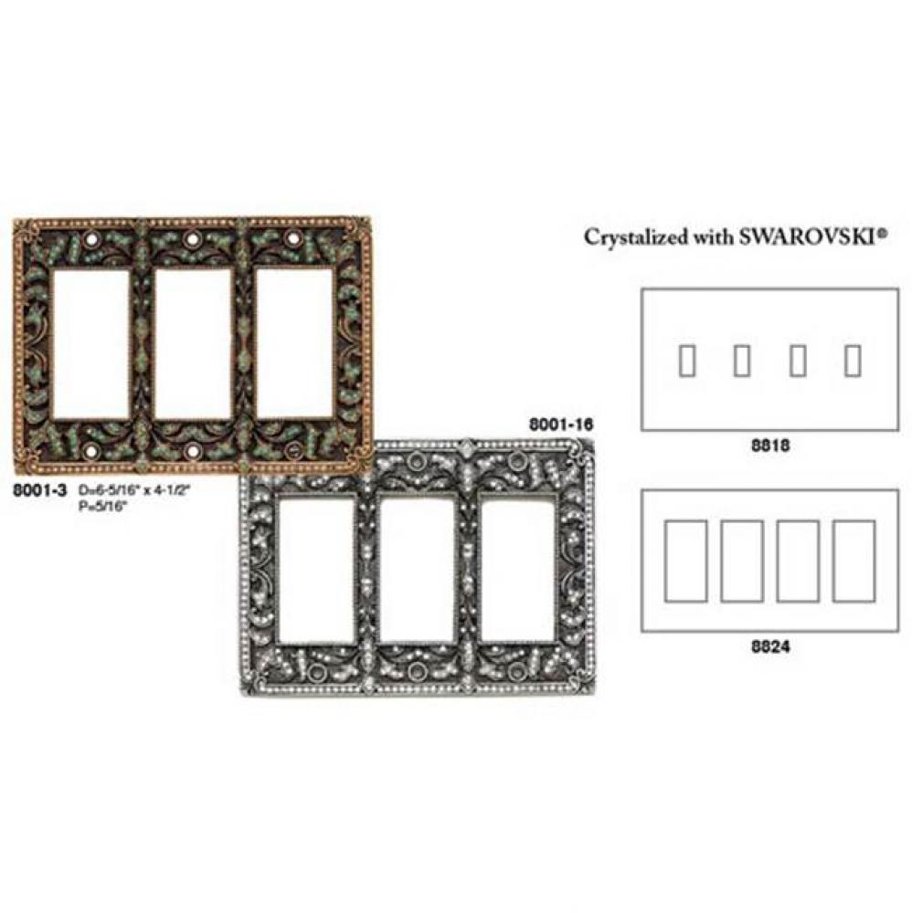 4 TOGGLE SWITCH COVER; CLEAR CRYSTAL