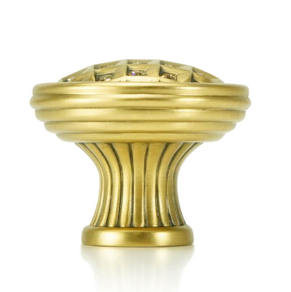 Florence Knob; Lt. Colorado Topaz Crystal Museum Gold Finish