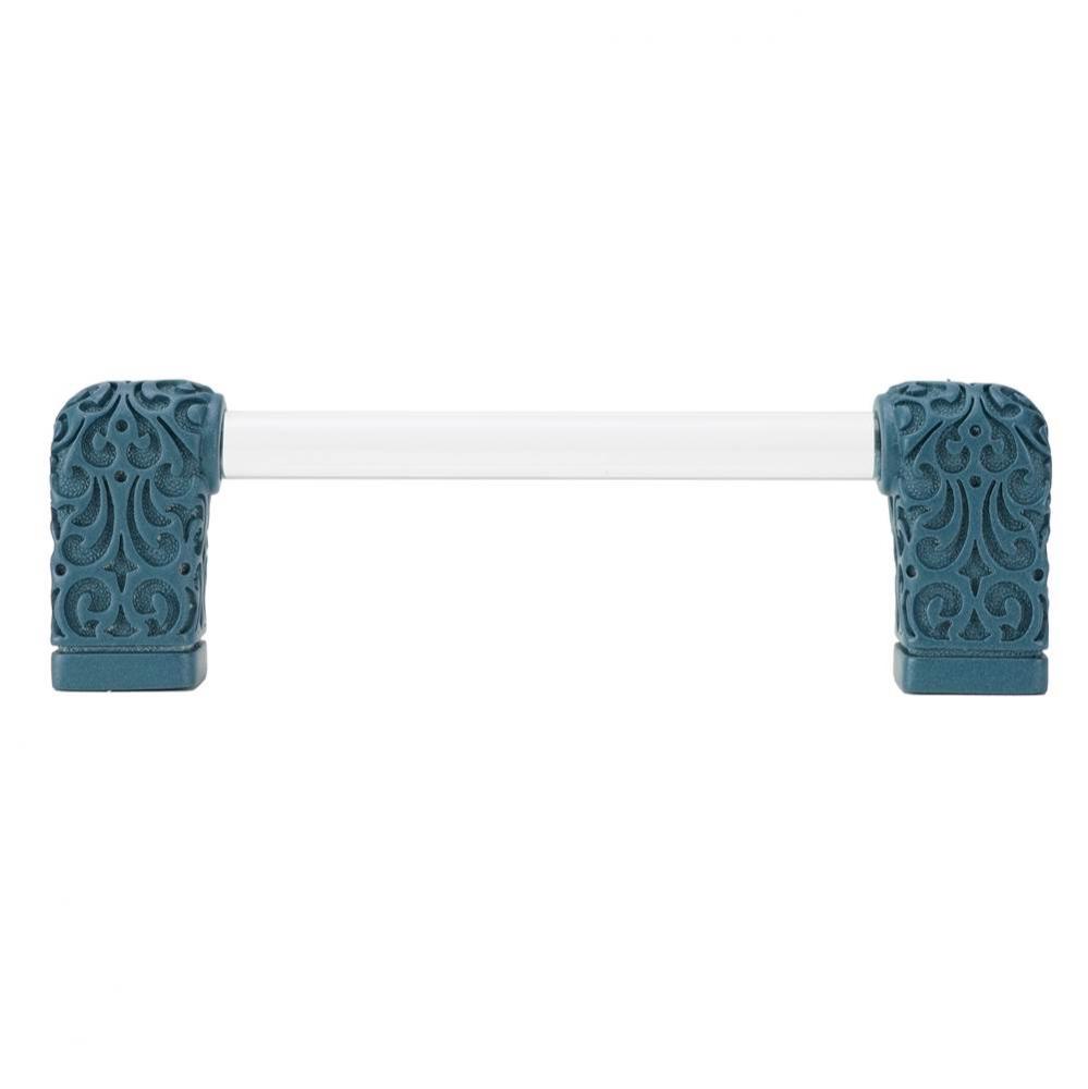 Via Veneto II 4'' cc knob-Pull; Blue Titanium