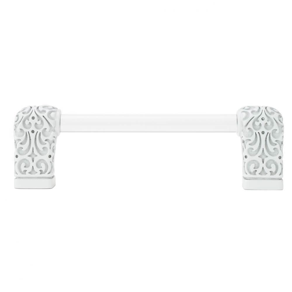 Via Veneto II 4'' cc knob-Pull; Hidden White