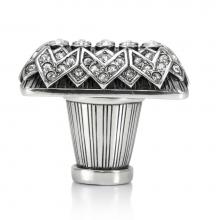 Edgar Berebi 10343BS - Evening Dress 4 Rectangle Knob; Clear Crystal Burnish Silver Finish
