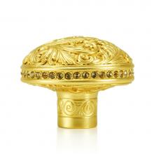 Edgar Berebi 7655SG - Glendale Court Knob; Lt. Colorado Topaz Crystal Satin Gold Finish