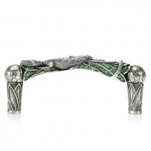 Edgar Berebi 7675/36 - 3-1/2'' C To C Bali Pull; Erinite Green and Clear Crystal Burnish Silver Finish