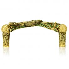 Edgar Berebi 7675/3 - 3-1/2'' C To C Bali Pull; Erinite Green and Lt. Colorado Topaz Crystal Museum Gold Finis