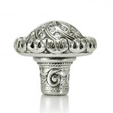 Edgar Berebi 7719/16 - Fontainebleau Knob; Clear Crystal Burnish Silver Finish