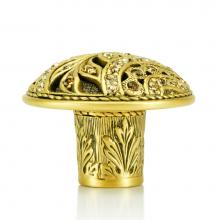 Edgar Berebi 7721/9 - Hampton Knob; Lt. Colorado and Lt. Smoke Topaz Crystal Museum Gold Finish