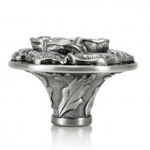 Edgar Berebi 7743AN - Floral View Knob; Clear Crystal Antique Nickel Finish