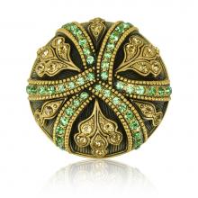 Edgar Berebi 7747/3 - Hampton Knob; Erinite and Lt. Colorado Topaz Crystal Museum Gold Finish