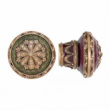 Edgar Berebi 7929/3 - NEWPORT KNOB; OLIVE w/ LT COLORADO CRYSTAL