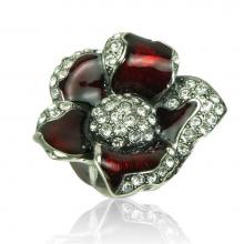 Edgar Berebi 8011/26 - Chartres Knob; Garnet With Clear Crystal Burnish Silver Finish