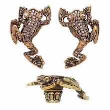 Edgar Berebi 8154BBX - TREE FROG KNOB; CLEAR CRYSTAL; RT & LEFT