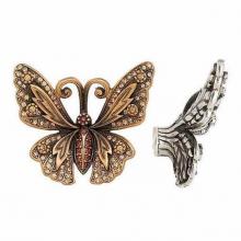Edgar Berebi 8184AN - BUTTERFLY KNOB; CLEAR CRYSTAL