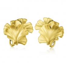 Edgar Berebi 8185/1X - Arts and Craft Ginkgo Knob; Right and Left Pair Museum Gold Finish