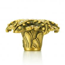 Edgar Berebi 8191/1 - Seaside Knob; Lt. Peach and Silk Crystal Museum Gold Finish