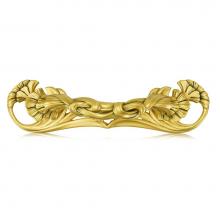 Edgar Berebi 8211/1 - 3-1/2'' C To C Arts and Craft Ginkgo Pull With Back Plate Museum Gold Finish