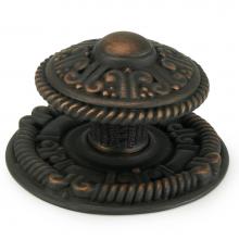 Edgar Berebi 8244/44 - Americana Knob W/ Matching Back Plate In Oiled Bronze Plate