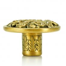 Edgar Berebi 8511/9 - Somerset Knob; Lt. Smoke Topaz Crystal Museum Gold Finish