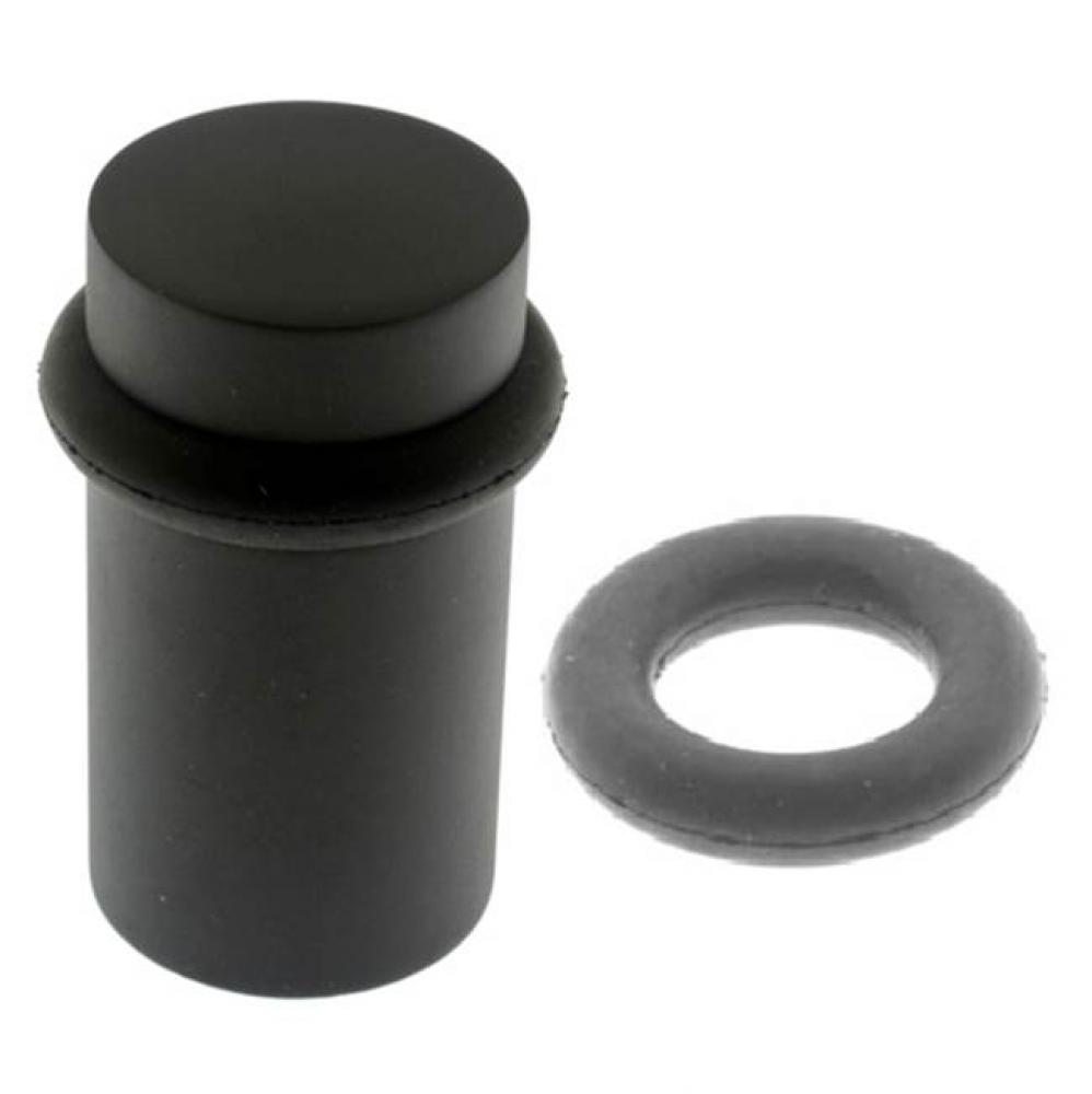 2-1/4'' Flat Top Stop, Black & Grey Rubber Ring Matt Black