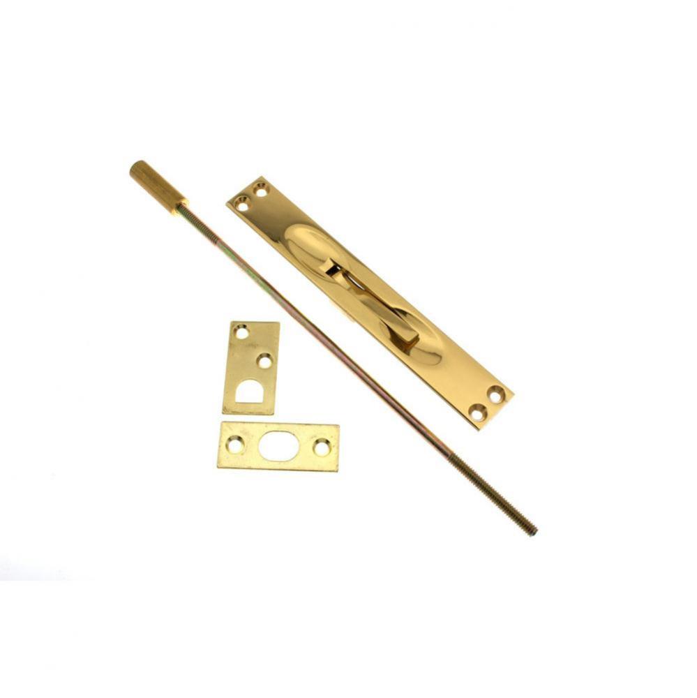 Extension Flush Bolt Ul Standard 12'' Rod Polished Brass