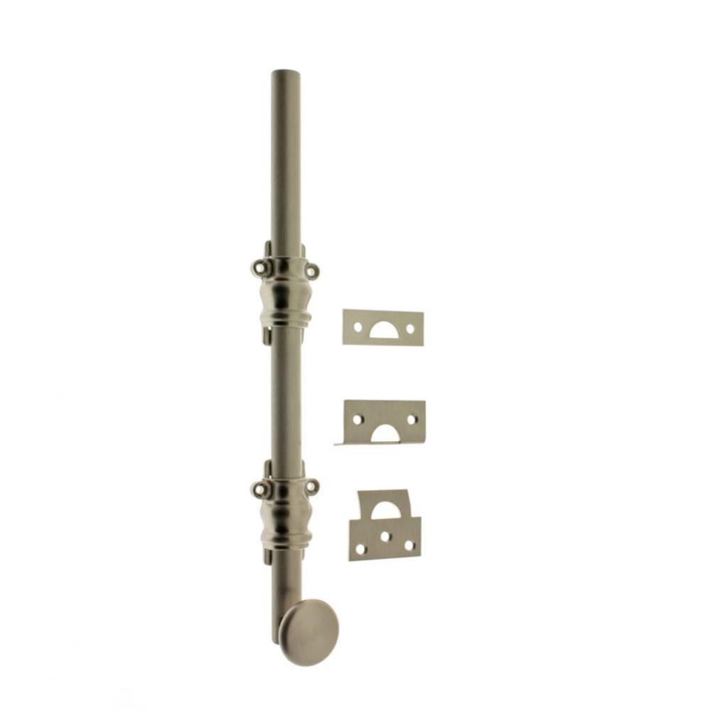 8'' Ornamental Bolt 11/16'' Dia. W/ 2'' Barrel Guide/Round Knob Sati