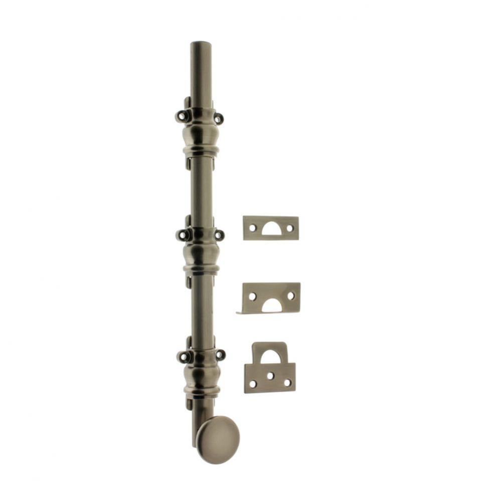 12'' Ornamental Bolt 11/16'' Dia. W/ 2.25'' Barrel Guide/Round Knob