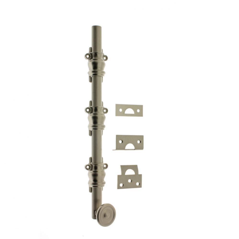 12'' Ornam Bolt 11/16'' Dia. W/ 2.25'' Barrel Guide/Swirl Knob Satin