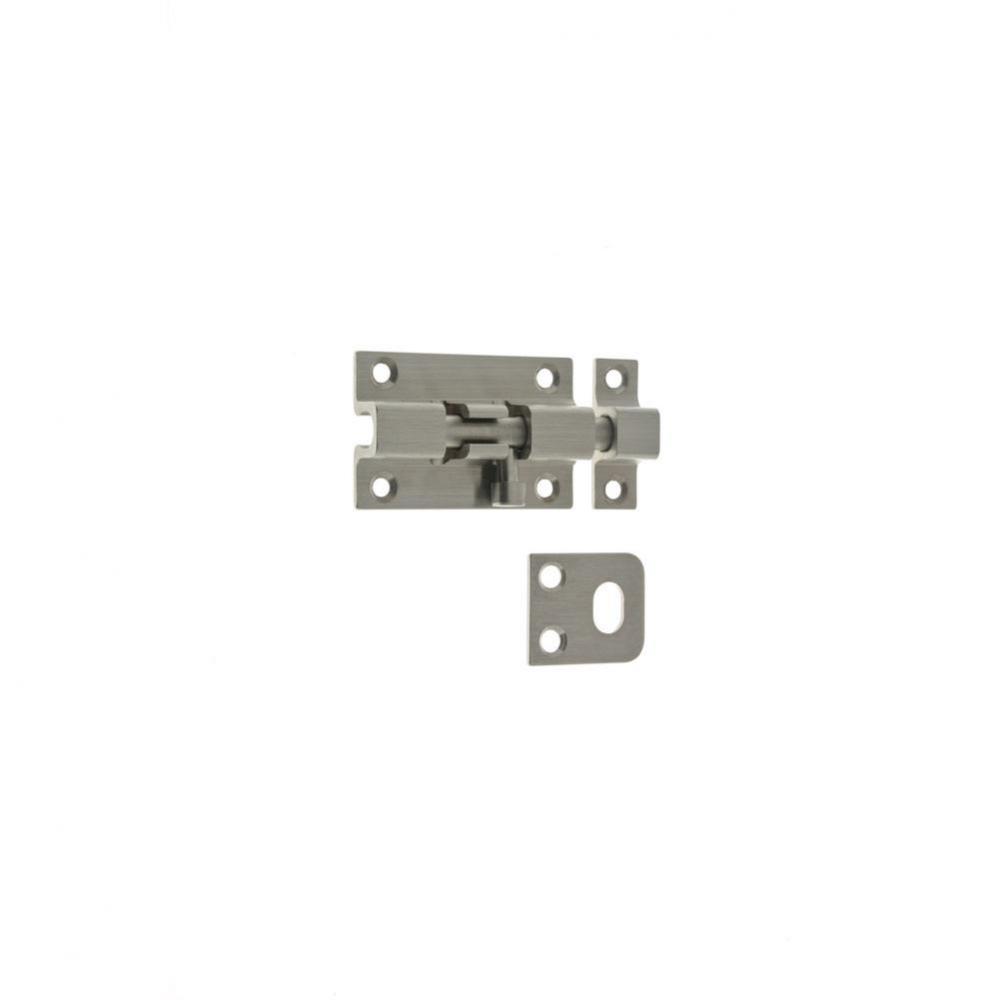 2'' Security Barrel Bolt Satin Nickel