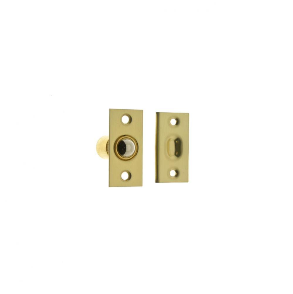 Narrow Square Roller Ball Catch Polished Brass