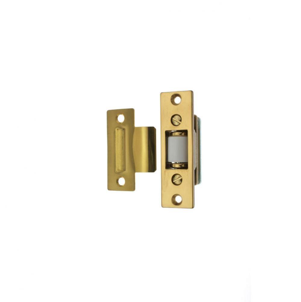 Heavy Duty Silent Roller Latch W/ T-Strike, Adjustable Polished Brass