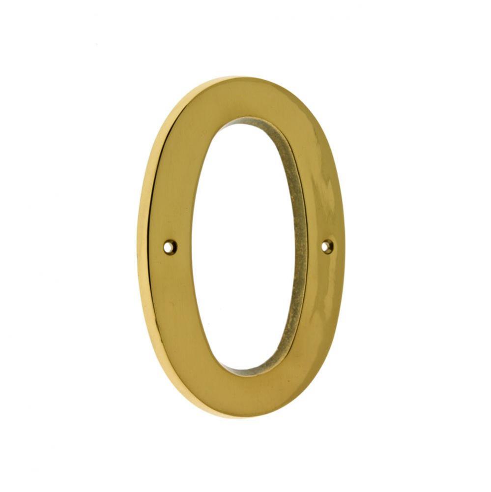 6'' Cast Solid Brass Number: #0 Polished Brass
