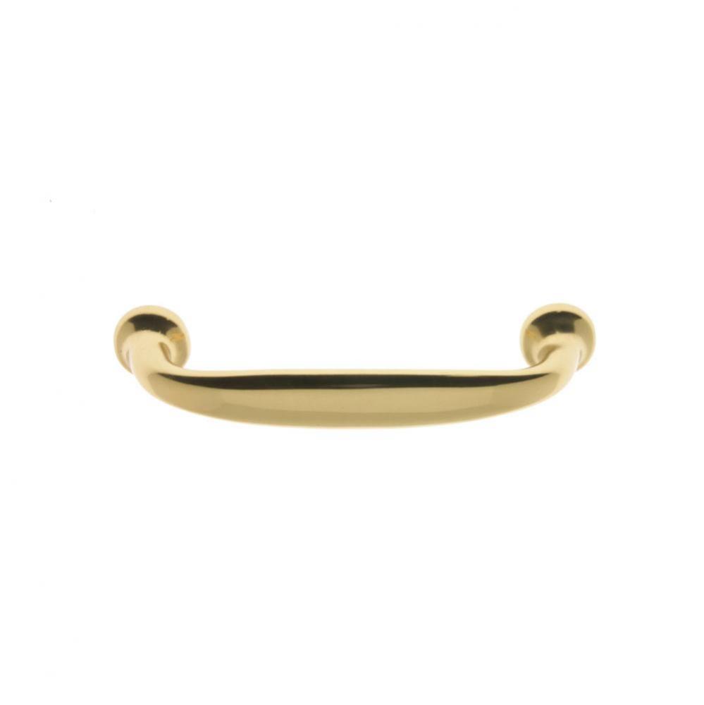 5-1/8'' C/C Round Pull Concealed Mount Polished Brass