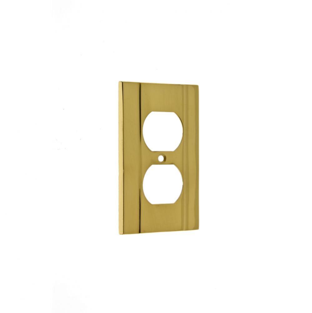 Heavy Cast Single Receptacle Plate Polished Brass-L