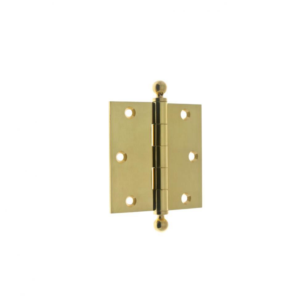 Solid Brass 3-1/2'' X 3-1/2'' Ball Tip Loose Pin Door Hinge (Pair) Polished Br