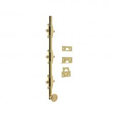Idh 11278S-003 - 12'' Heavy Duty Surface Bolt W/ Colonial Swirl Knob Polished Brass