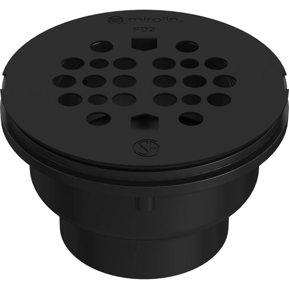 Complete Round Drain - Matte Black