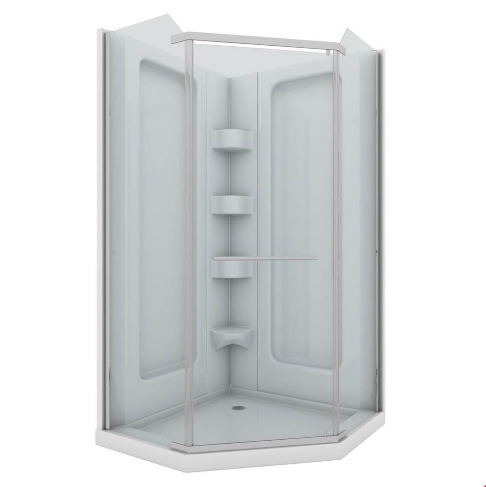 CORNER 42 Inch NEO ANGLE DOOR PLAIN SILVER