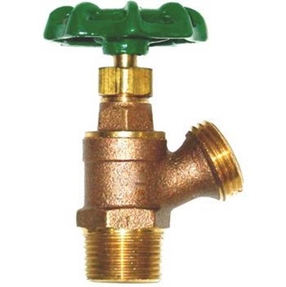 3/4 MIP x HOSE LF HI-FLOW BR BOILER DRN