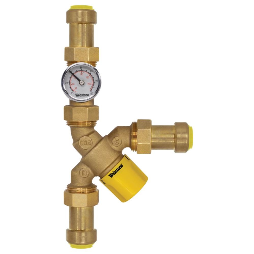 1/2 Psh Lf Br Y-Tmv With Ck & Temp Gauge