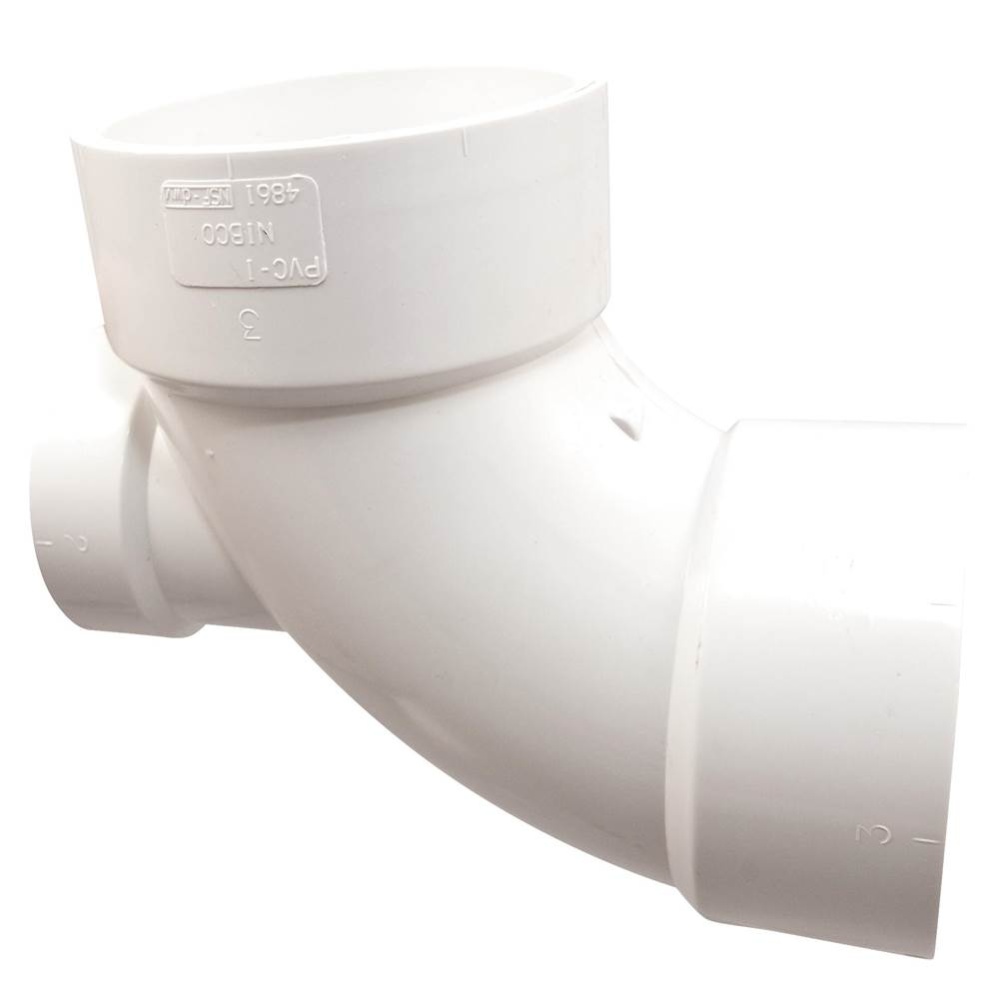 4861 3X3X2 HUB 90 ELB W/HI HEEL INL PVC