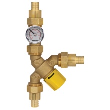 Nibco H-71202W-Y-TG - 1/2 Pex F1807 Y-Tmv With Ck & Temp Gauge