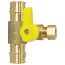 Nibco H-30671W-T12 - 3/8 OD COMP BV X 1/2 F1960 PEX RUN T-VLV