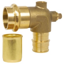 Nibco H-36833W-R - 3/4 PRS X 1/2 F1960 LF BR DUAL VENT ELBW