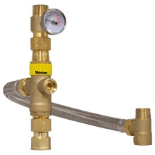 Nibco H-74313W - 3/4 MIP WHTV WITH TEMP GAUGE