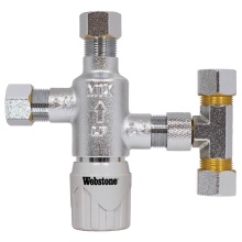 Nibco H-77201W-T - 3/8 Comp T-By-Pass Tmv With Check