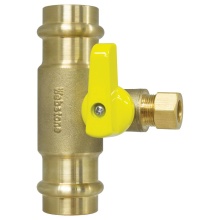 Nibco H-80671W-T12 - 3/8 OD COMP BV X 1/2 PRS RUN T-VLV