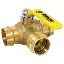 Nibco H-80745W - 11/4 PRS Lf Dzr Br T-Flow Bl Vlv