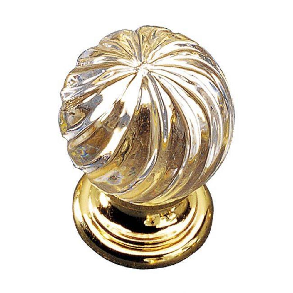 Traditional Crystal and Brass Knob - 9912