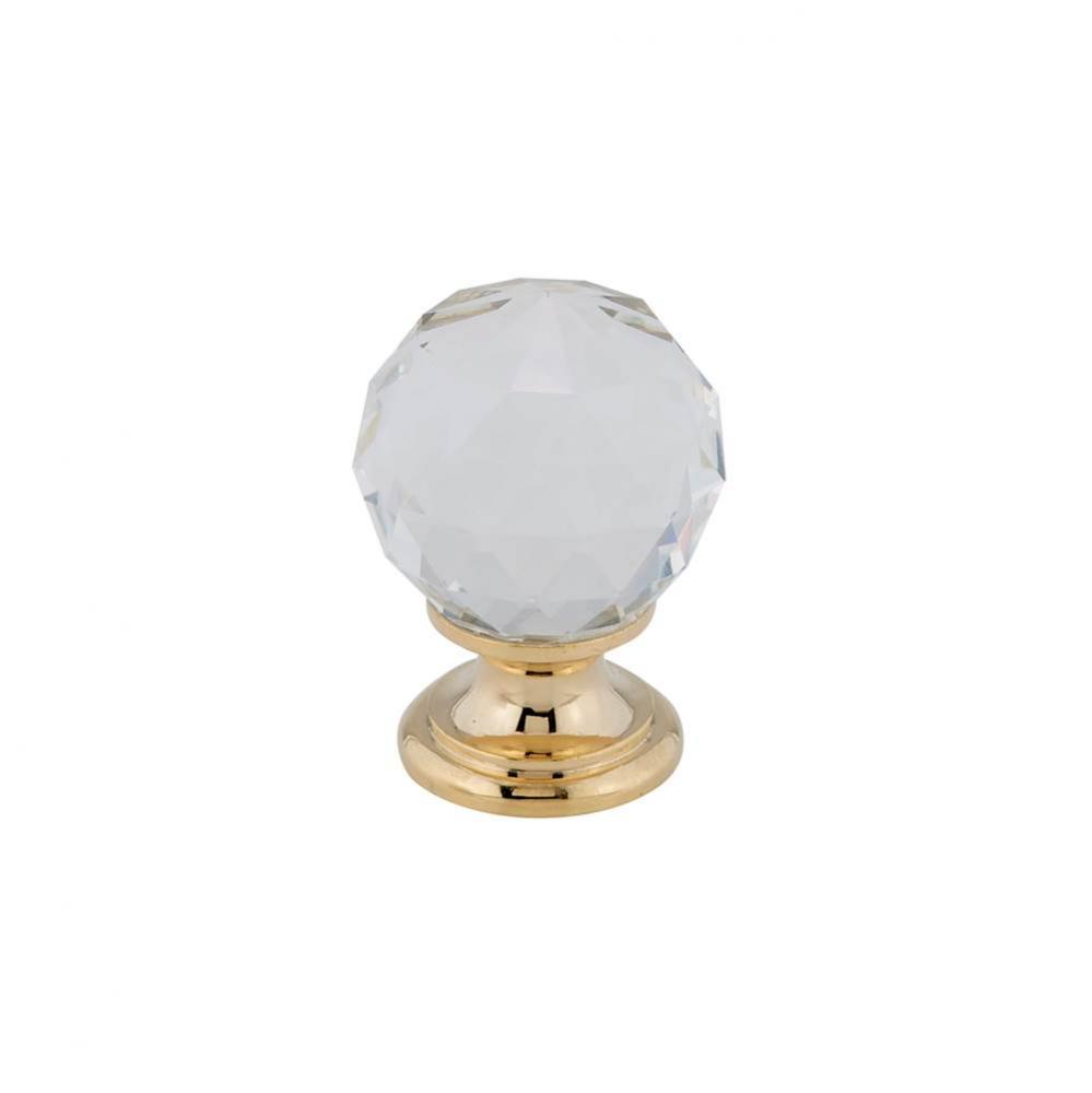 Contemporary Crystal and Brass Knob - 9993