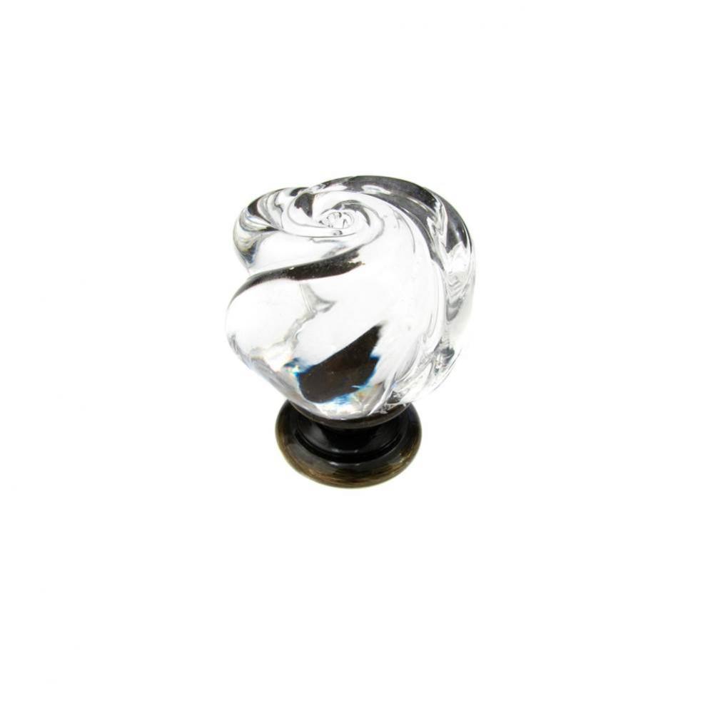 Traditional Murano Glass and Metal Knob - 9030