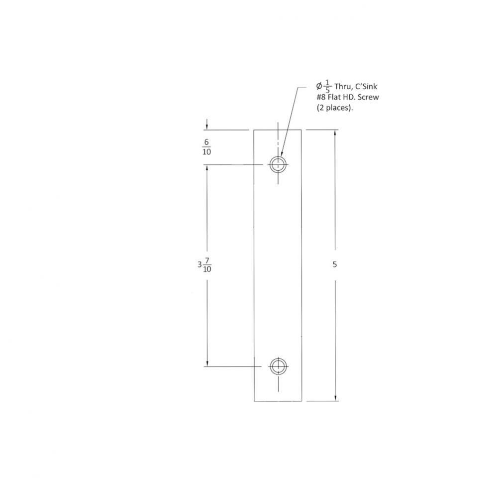 Jamb Protector Plate, 5'' x 1'' Scuff Plate to Oppose 2000 Edge Pull